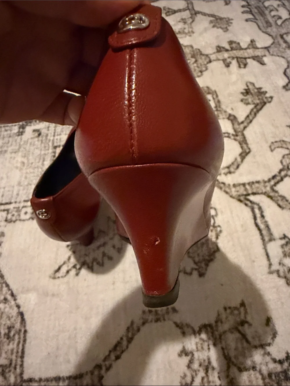 Gucci Women's Brick Red Leather Heels